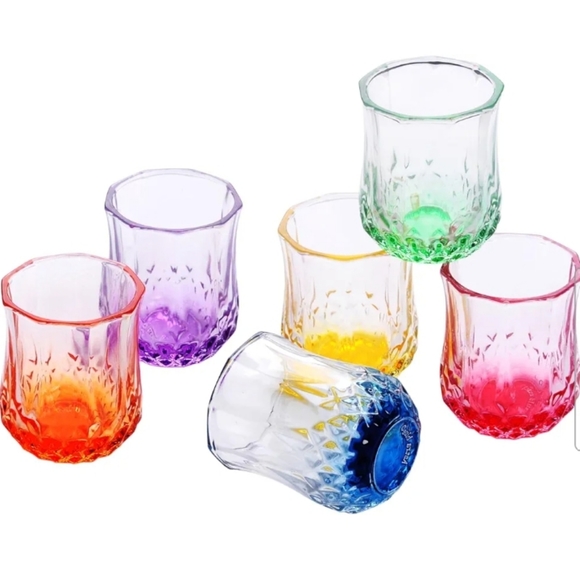 Other - Rainbow 🌈 Shot Glasses 🥃 1.5 oz Heavy Bottom Glass Shot Glasses NIB